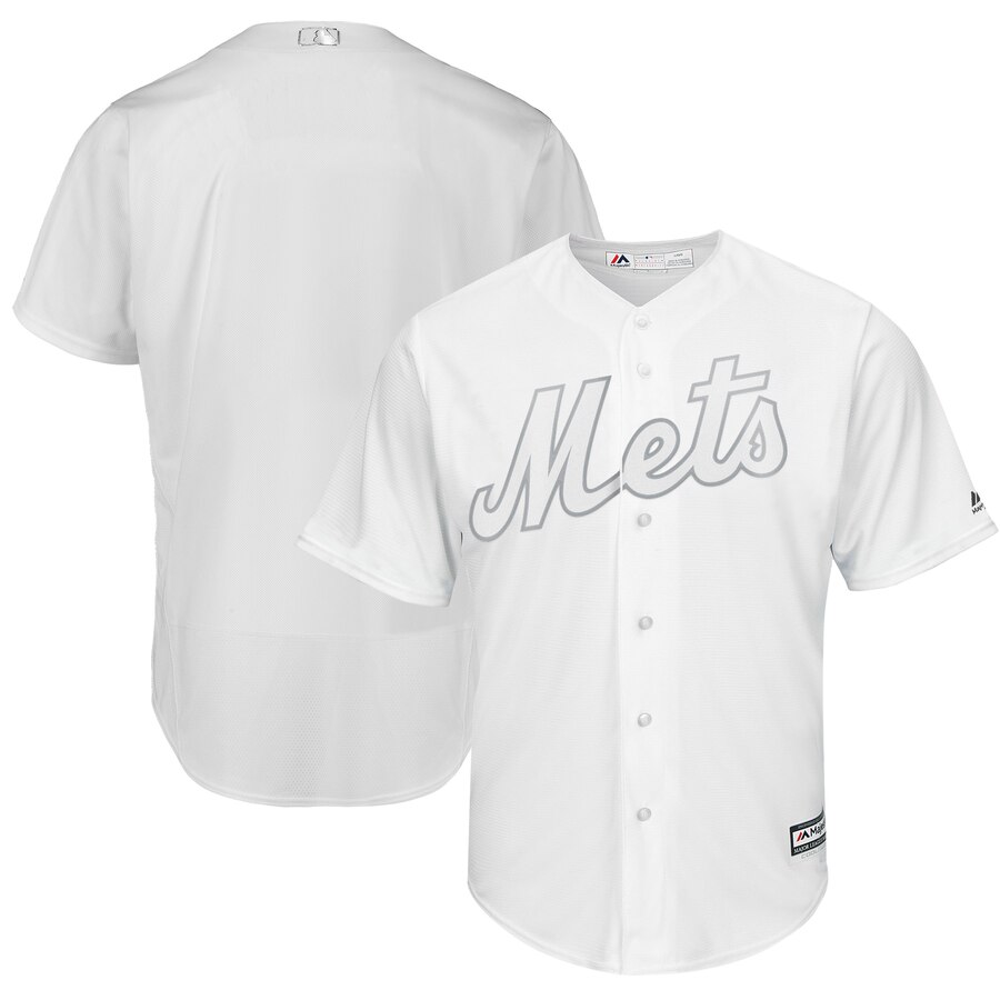 Customized Men New York Mets Blank white blank MLB Jerseys